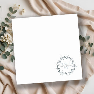 Simple Elegant Floral Laurel Wreath Monogram Card
