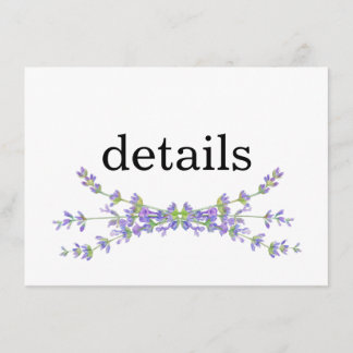 Simple elegant floral minimalist lavender enclosure card
