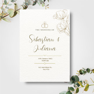 Simple Elegant Floral Personalised Photo Wedding 