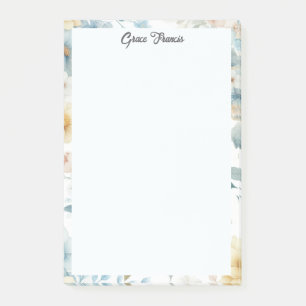 Simple Elegant Floral Personalized Post-it Notes