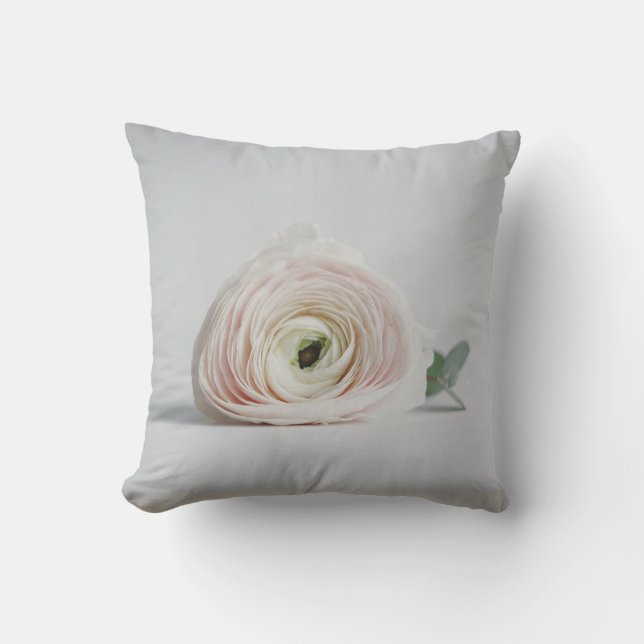 Simple Elegant Floral Throw Pillow (Front)