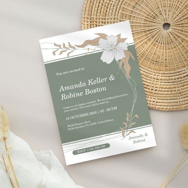 Simple Elegant Floral Wedding Invitation (Creator Uploaded)