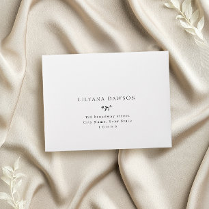Simple elegant Floral Wedding RSVP Envelope
