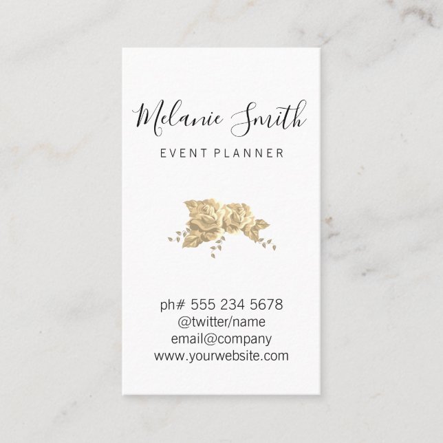 Simple Elegant Flower Business Card (Front)