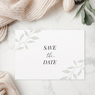 Simple Elegant Foliage Photo Wedding Save the Date