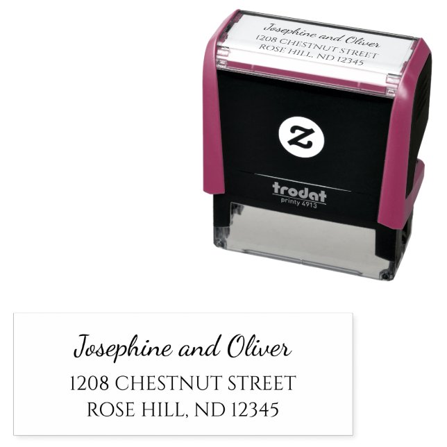 Simple elegant font wedding mailing self-inking stamp (In Situ)