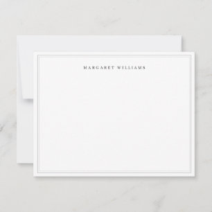 Simple Elegant Formal Grey Border Full Name Card