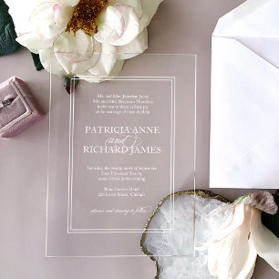Simple Elegant Formal Wedding Acrylic Invitations