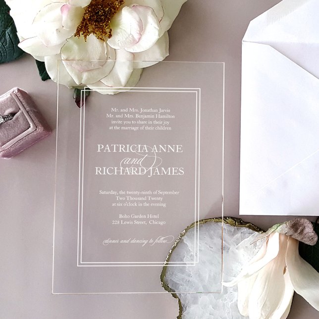 Simple Elegant Formal Wedding Acrylic Invitations (Creator Uploaded)
