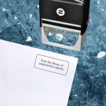 SIMPLE ELEGANT FRAMED NAME BOOKPLATE LIBRARY SELF-INKING STAMP<br><div class="desc">ELEGANT bookplate STAMP with your personalised name,  perfect for adding a personal touch to your cherished book collection. The bookplate features  "From the Library of" and your name in a plain frame with rounded border.  Replace the name with your own using the template. Very elegant and timeless.</div>