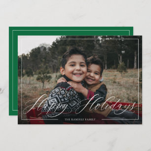 Simple Elegant Framed Photo Christmas Holiday Card