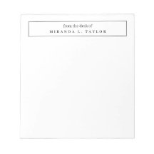 Simple Elegant From The Desk Of Writing Notepad