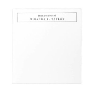 Simple Elegant From The Desk Of Writing Notepad