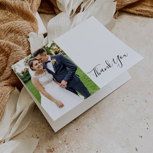 Simple Elegant Front and Back Photo Thank You Card (Creator Uploaded)