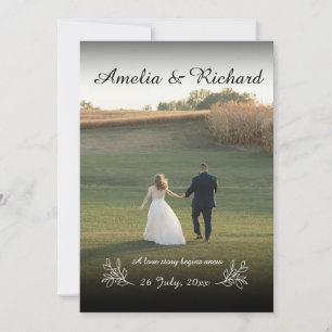 Simple Elegant Full Photo Minimalist Wedding Invitation