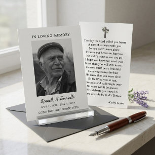 Simple Elegant Funeral Memorial Prayer Photo Card
