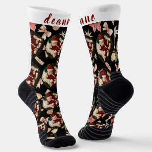 Simple Elegant Funny Christmas Family Photo Socks
