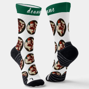 Simple Elegant Funny Christmas Family Photo Socks