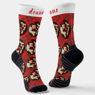 Simple Elegant Funny Christmas Family Photo Socks