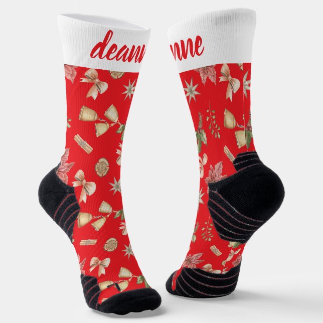 Simple Elegant Funny Christmas Family Socks (Angled)