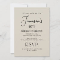 Simple Elegant Gentlemen's 50th Birthday Party