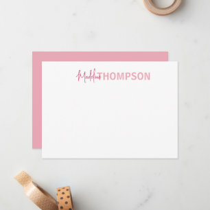 Simple Elegant Girly Blush Pink Name Card