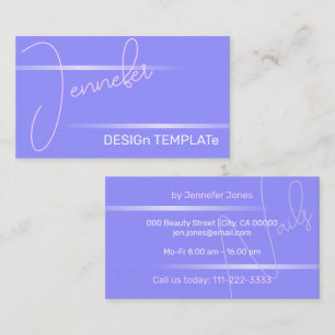Simple Elegant Girly Purple Lines Siganture Luxury Business Card