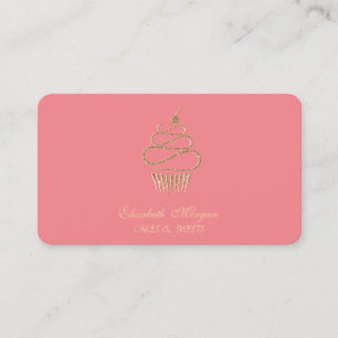 Simple Elegant Glitter Cupcake,Sweets  Business Card