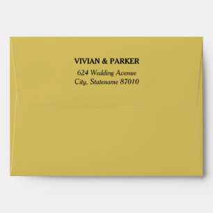 Simple Elegant Gold and Black Wedding Envelopes