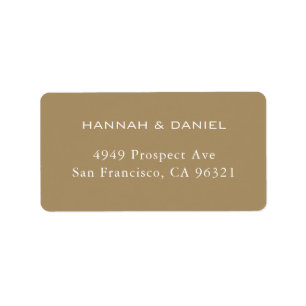Simple Elegant Gold and White Return Address Label