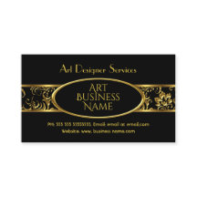 Simple Elegant Gold Black Floral Damask