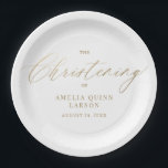 Simple Elegant Gold Calligraphy Script Baptism Paper Plate<br><div class="desc">Our Simple Elegant Gold Calligraphy Script Baptism paper plates features a faux gold calligraphy,  paired with modern type.</div>