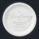 Simple Elegant Gold Calligraphy Script Baptism Paper Plate<br><div class="desc">Our Simple Elegant Gold Calligraphy Script Baptism paper plates features a faux gold calligraphy,  paired with modern type.</div>
