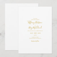 Simple Elegant Gold Casual Wedding Invitation