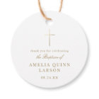 Simple Elegant Gold Cross Baptism Christening
