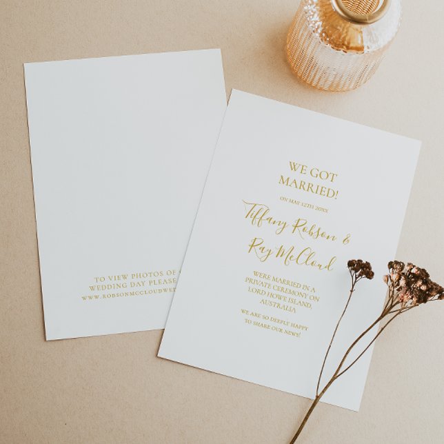 Simple Elegant Gold Elopement Announcement (Creator Uploaded)