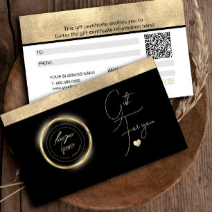 Simple Elegant Gold Foil Heart Gift Certificate