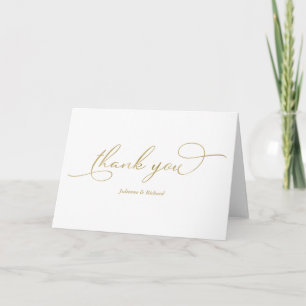 Simple Elegant Gold Foil Script Thank You Card