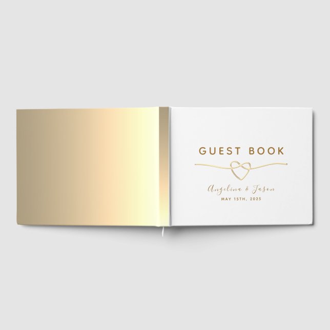 Simple Elegant Gold Foil Wedding Guest Book (Full)
