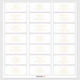 Simple Elegant Gold Font Wedding Address Labels