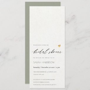 SIMPLE ELEGANT GOLD GRET TYPOGRAPHY Bridal Shower Invitation