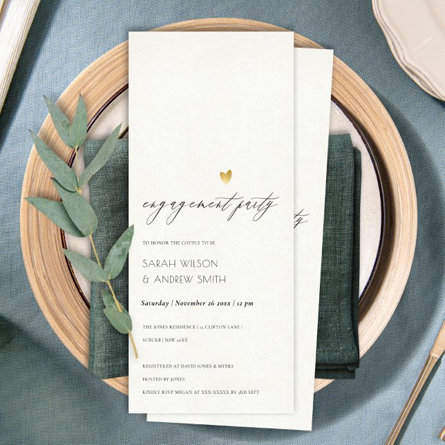 SIMPLE ELEGANT GOLD GREY TYPOGRAPHY Engagement Invitation (Creator Uploaded)