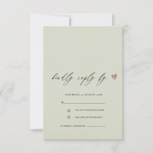 SIMPLE ELEGANT GOLD GREY TYPOGRAPHY RSVP (Front)