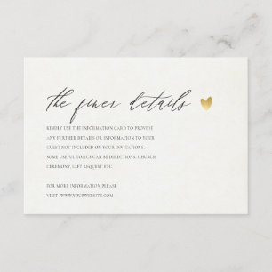 SIMPLE ELEGANT GOLD KRAFT TYPOGRAPHY INFORMATION ENCLOSURE CARD
