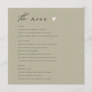 SIMPLE ELEGANT GOLD KRAFT TYPOGRAPHY menu card