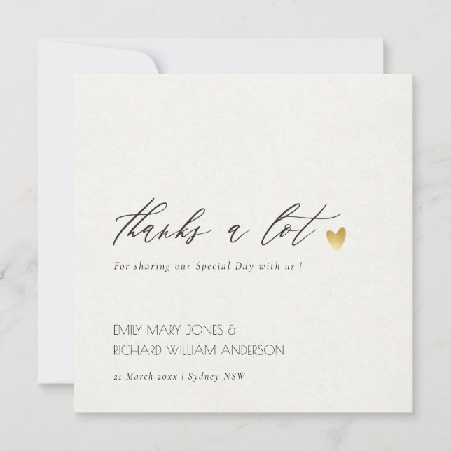 SIMPLE ELEGANT GOLD KRAFT TYPOGRAPHY THANK YOU CARD (Front)