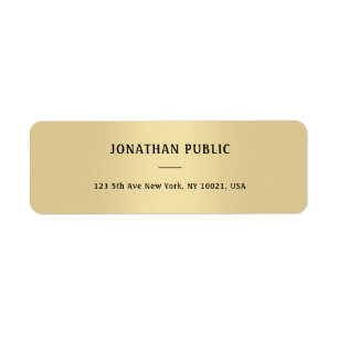 Simple Elegant Gold Look Minimalist Return Address Label