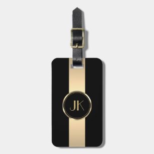 Simple Elegant Gold Metal monogrammed Name Luggag Luggage Tag