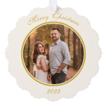 Simple Elegant Gold Paper Ornament Card