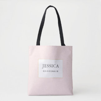 Simple Elegant Gold Pretty Blush Bridesmaid Tote Bag
